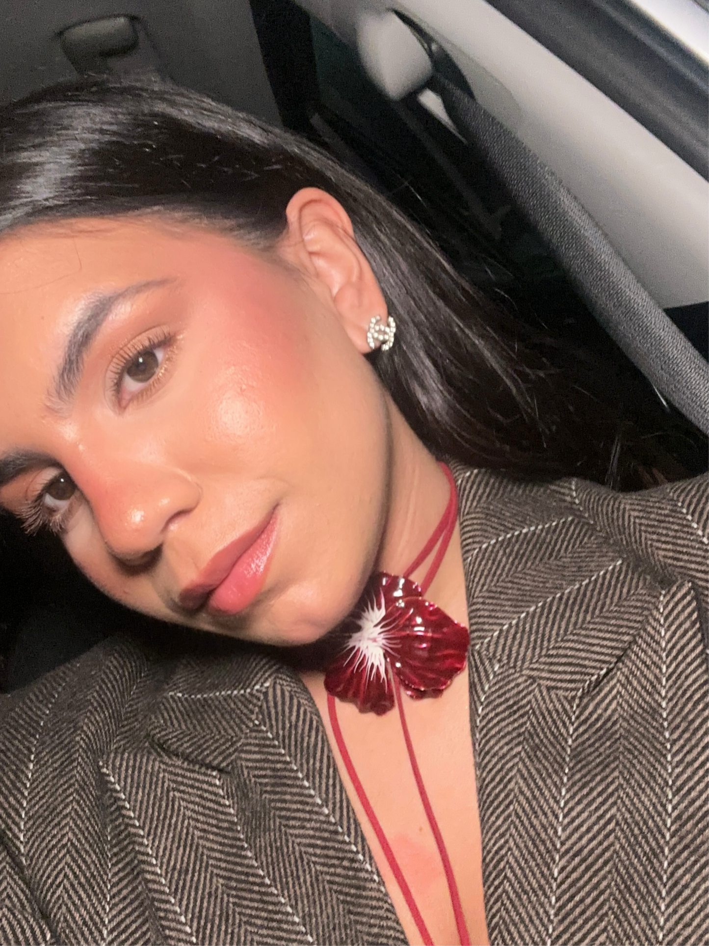 Burgundy Flower Choker