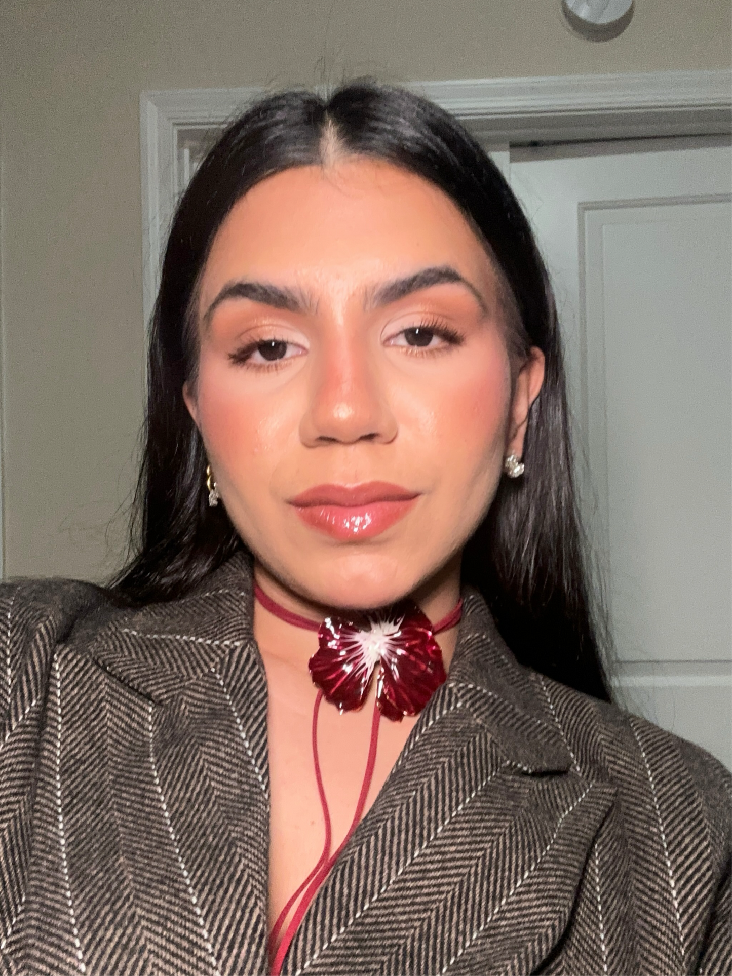 Burgundy Flower Choker